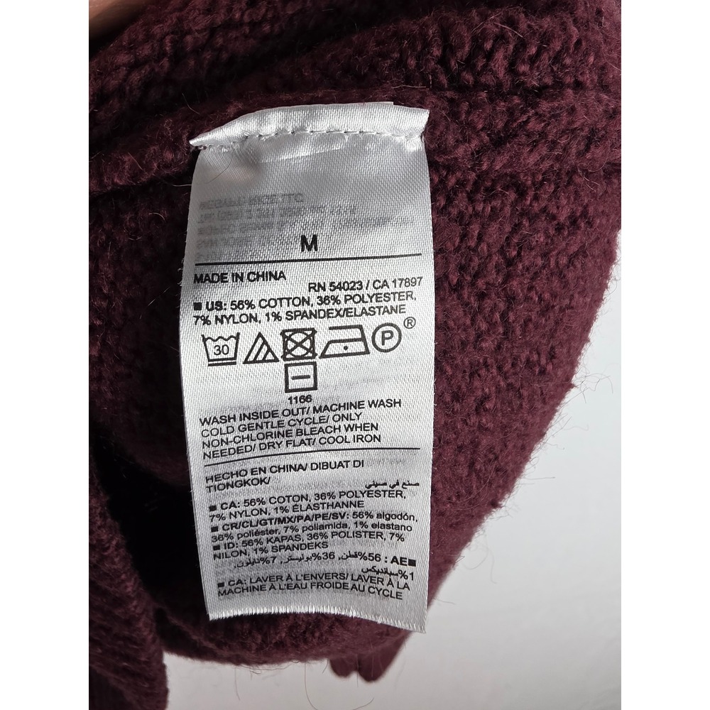 Old Navy Womens Go-Recycled Mock Neck Sweater Burgundy Maroon Knit Pullover M - Picture 3 of 7